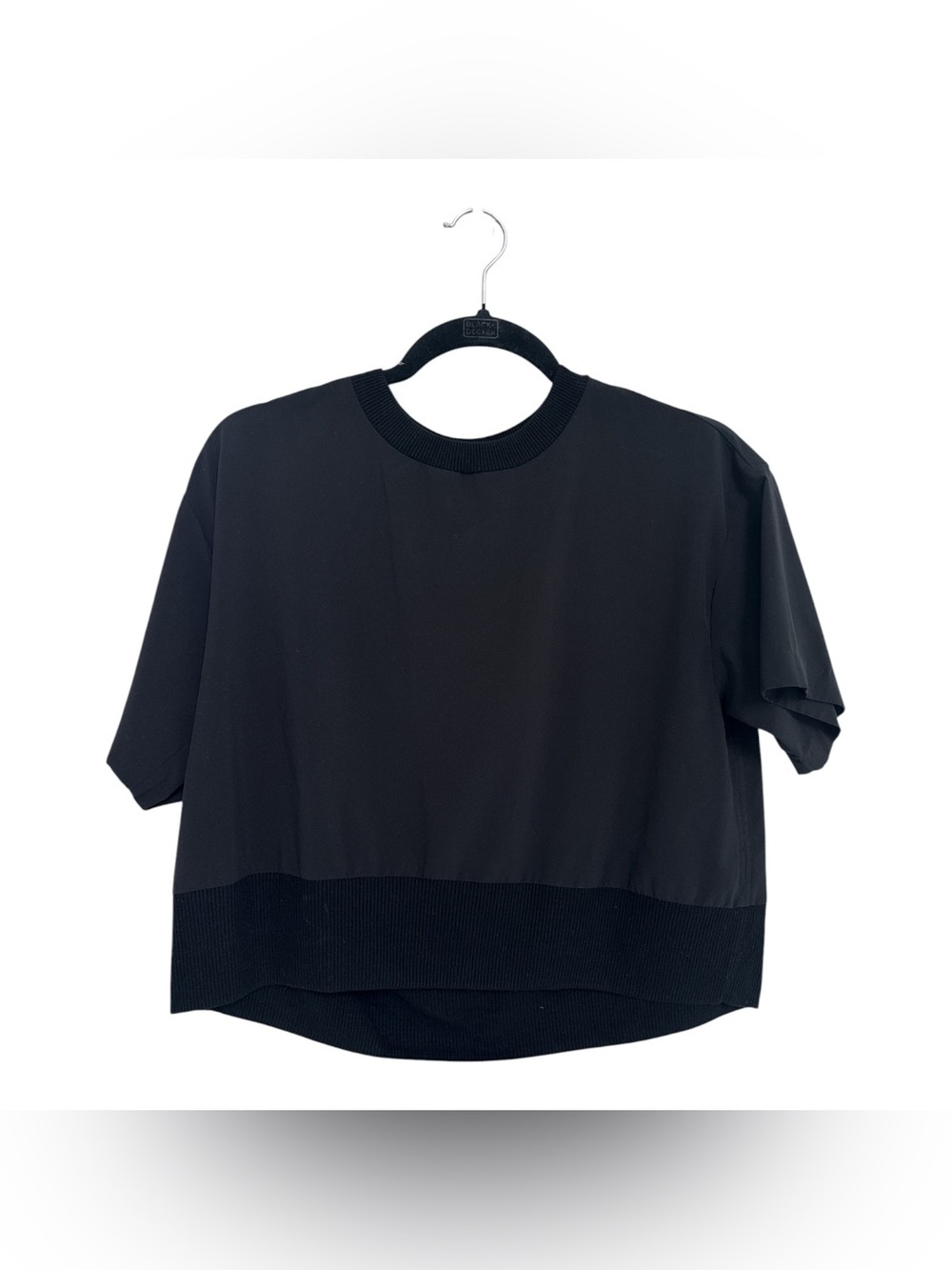 Athleta Black Short-Sleeve Crew Top